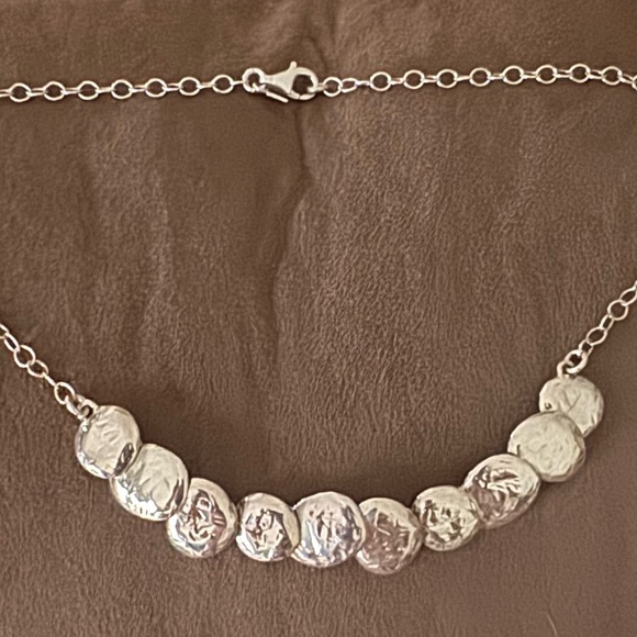 SILPADA Sterling Silver STILL SHINING Hammered Circle Disc Necklace N1984 EUC - Picture 2 of 4